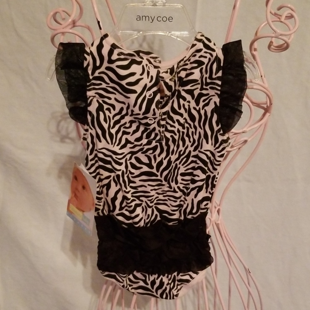ZEBRA RUFFLE ONESIE - Picture 2 of 2